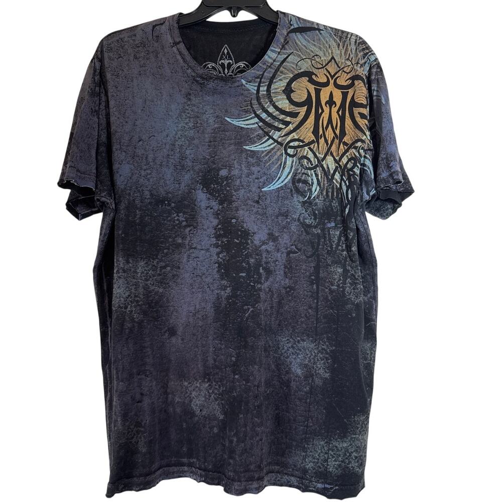 Vintage Affliction Carpe Diem Extra large Short Sleeve T-shirt, Tattered Hems